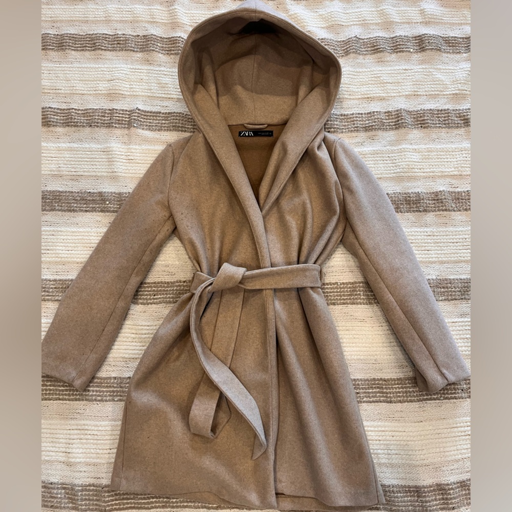 Zara Tan Hooded Coat